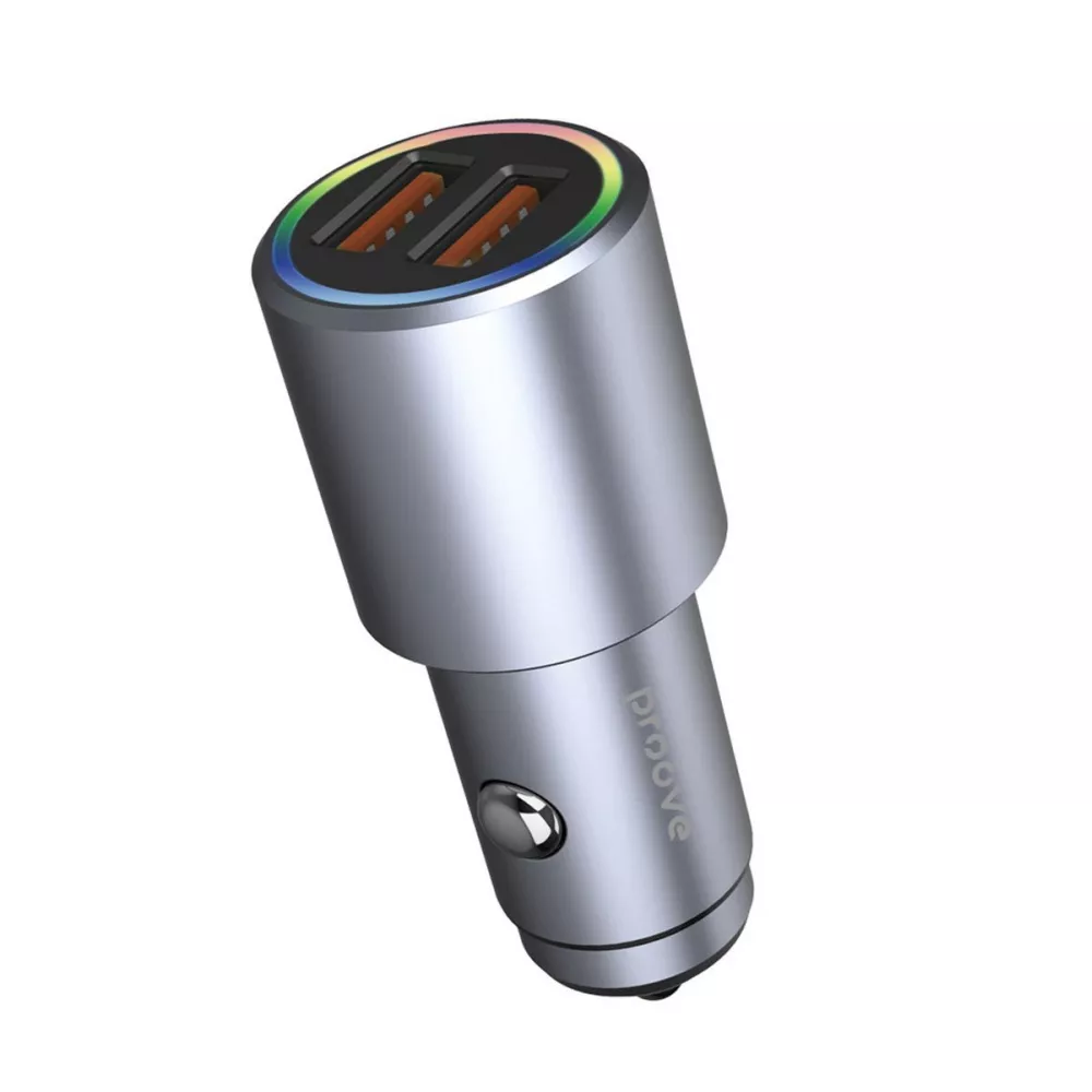 Автомобильное зарядное устройство Proove Double Energy 36W 2 USB Metal Gray