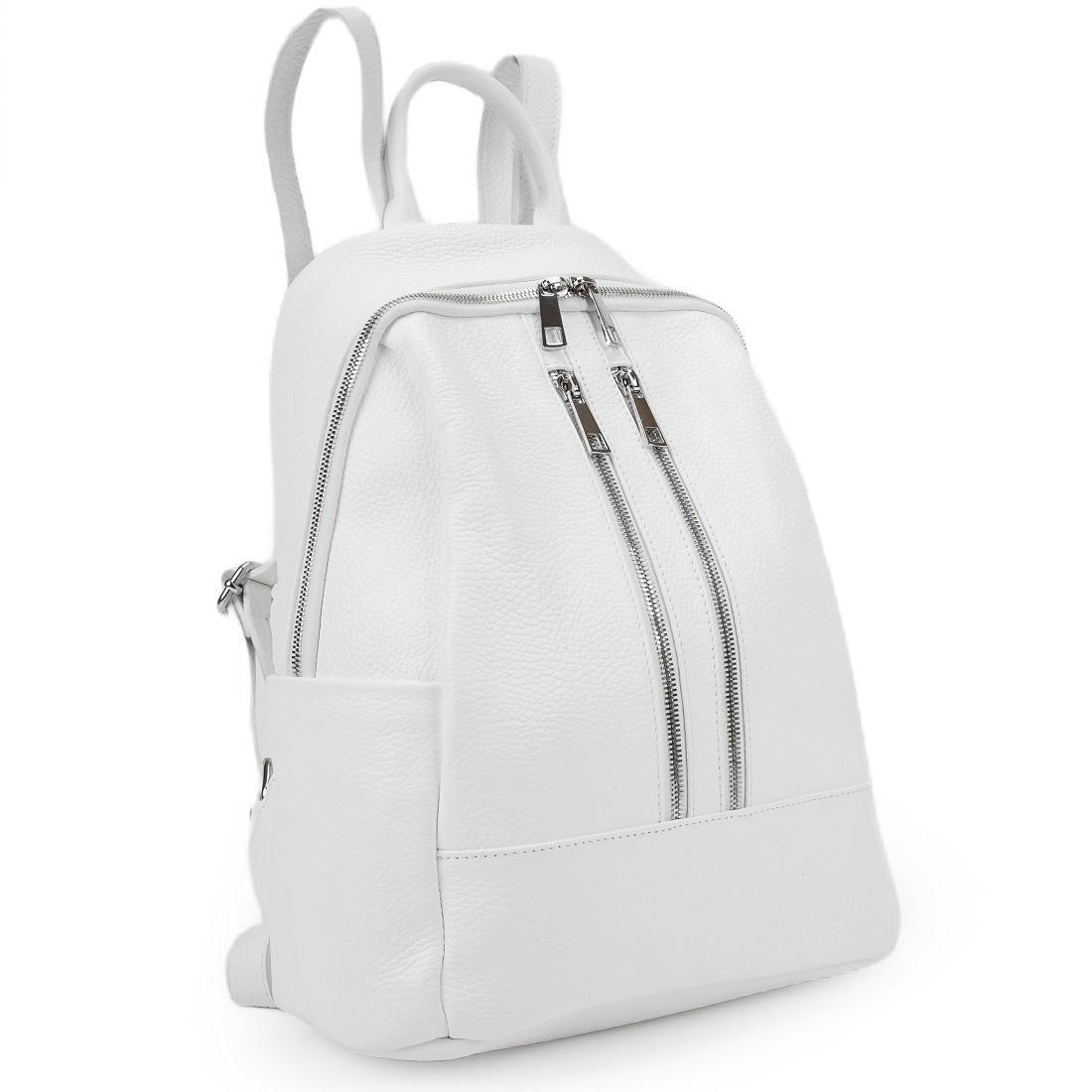 Городской рюкзак женский Royal Bag Italy F-IT-5553W кожаный Белый (6765)