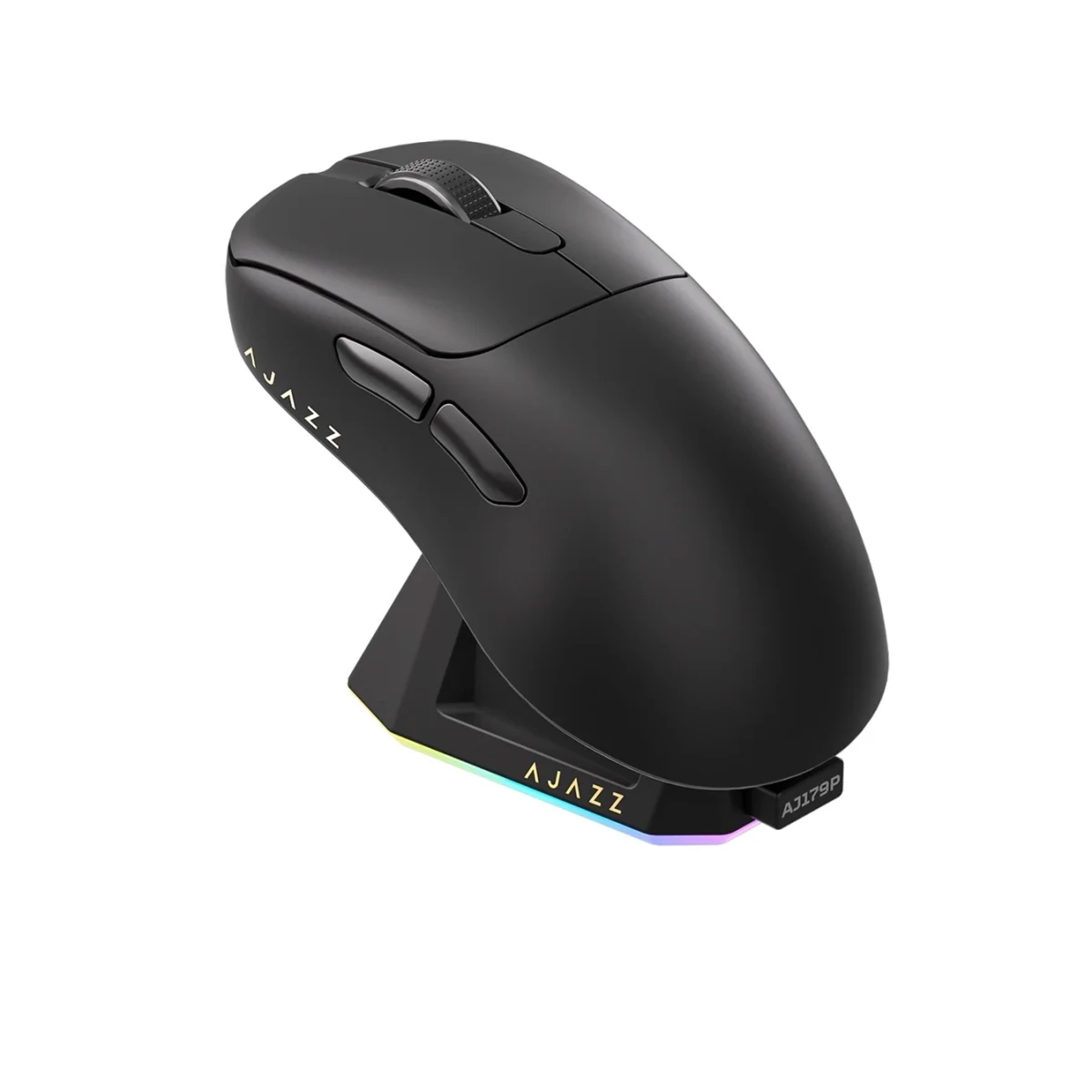 Компьютерная мышка беспроводная AJAZZ AJ179 PRO PAW3395 RGB 26000DPI игровая с зарядной базой Черный (2335664971)