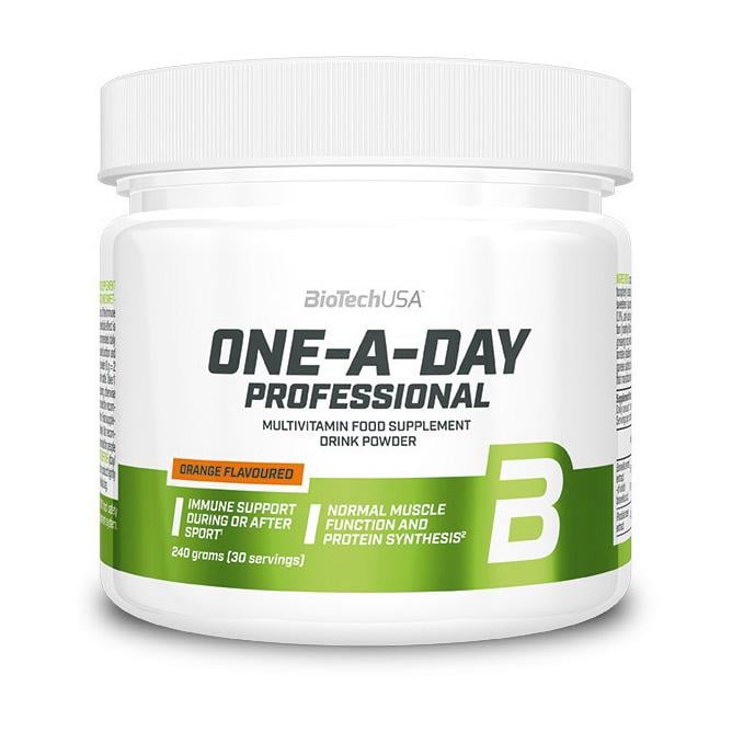 Мультивитамины и минералы с женьшенем и родиолой BioTech One a Day Professional 240 г Апельсин