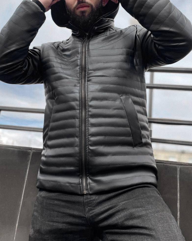 Куртка мужская из кожзаменителя XL Черный (4123) - фото 2 Куртка мужская из кожзаменителя XL Черный (4123) - фото 2