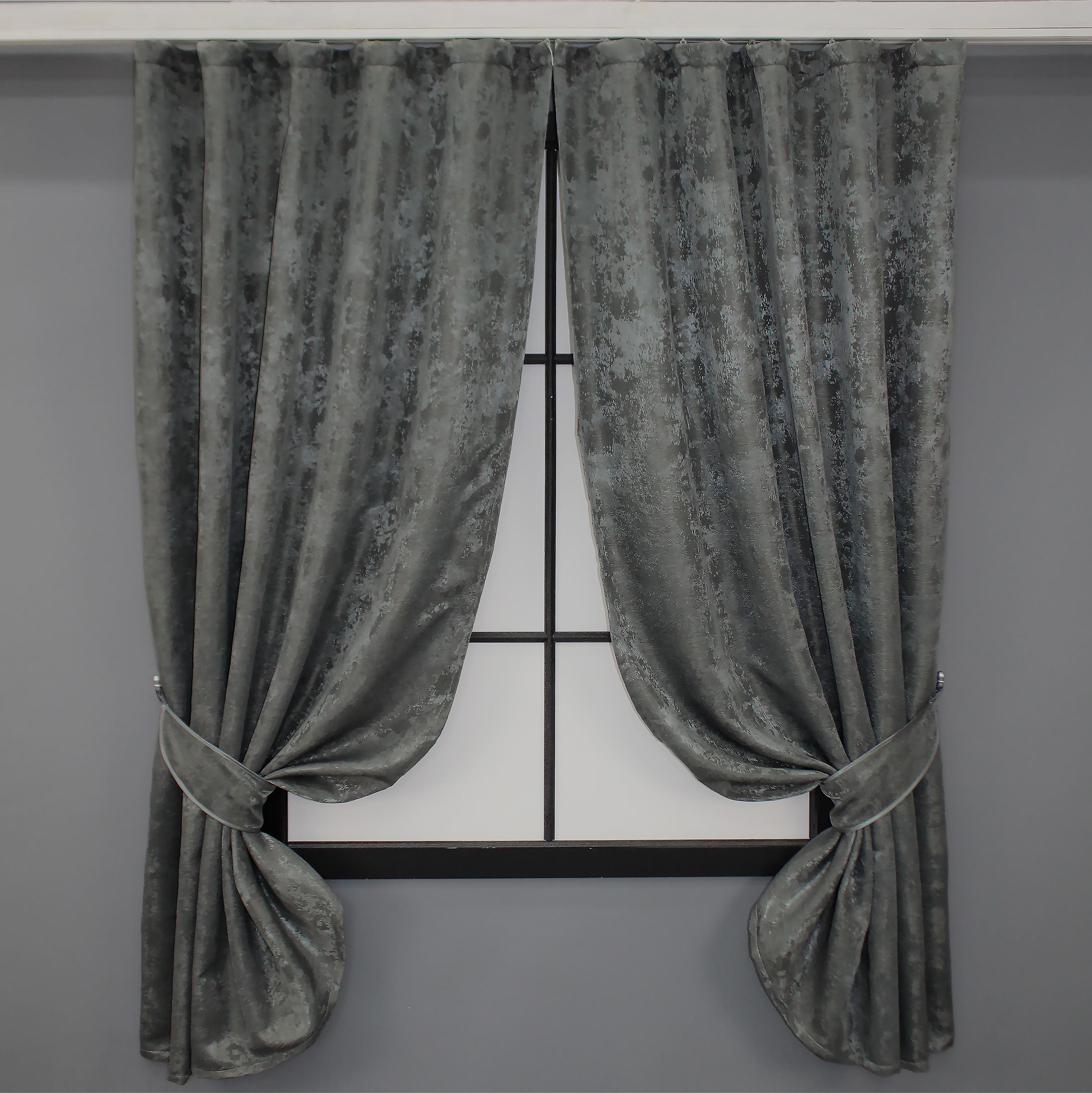 Комплект штор VR-Textil Sultan XO № 1123ш жаккард 130х170 см 2 шт. Графитовый (35-0110)