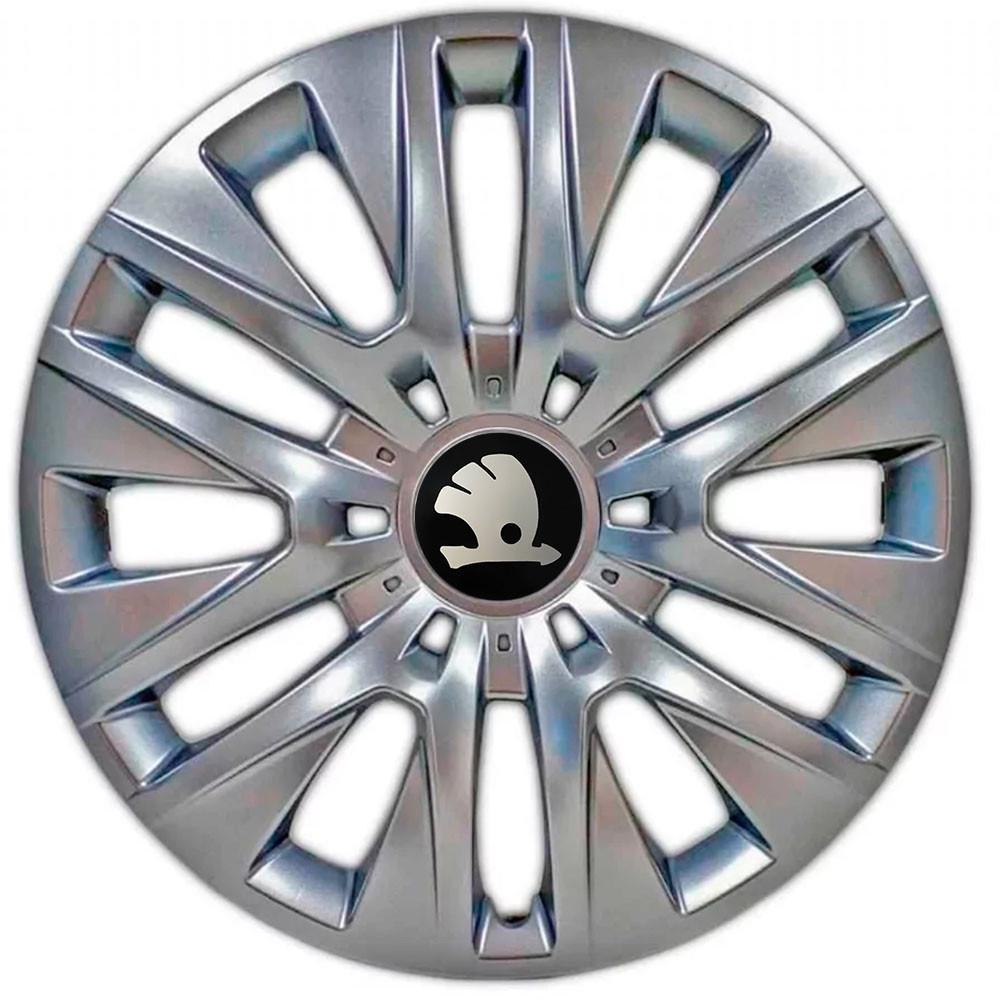 Колпаки SJS с логотипом Skoda 429 R16 4 шт. Серебряный (31006384)