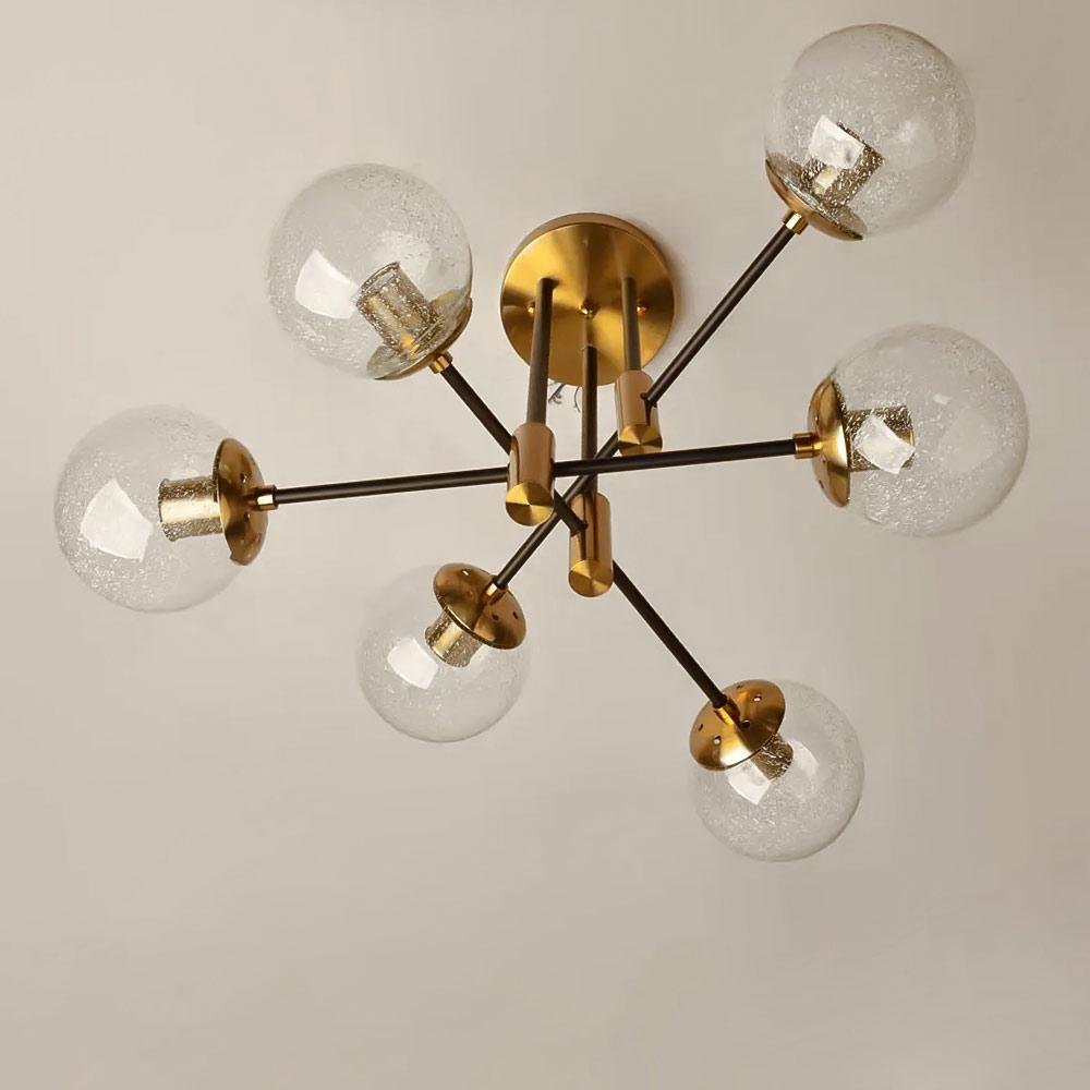 Люстра потолочная Light House SH-19568/6A COPPER+BK 690х690х420 мм Золотой/Черный/Прозрачный