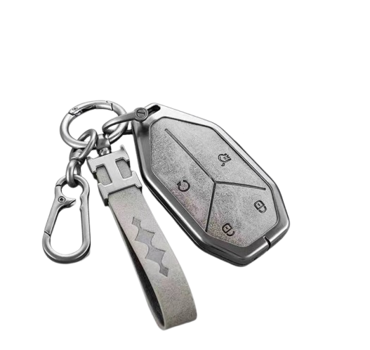 Чехол для ключа BYD Leopard 3/5/7/8 с карабином Grey (094562) Чехол для ключа BYD Leopard 3/5/7/8 с карабином Grey (094562)