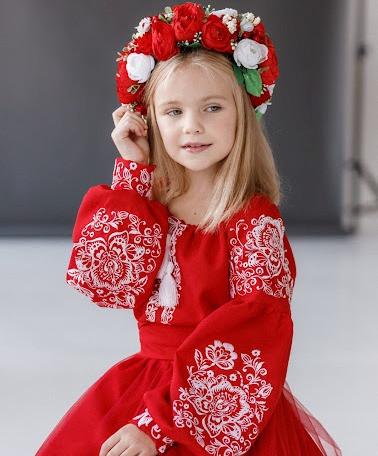 Сукня вишиванка для дівчаток Пишна 146 см Червоний - фото 4 Сукня вишиванка для дівчаток Пишна 146 см Червоний - фото 4