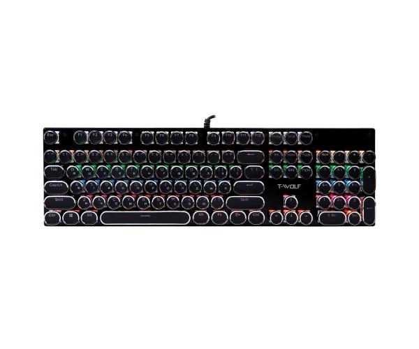 Клавиатура проводная игровая TWolf T75 punk LED Blue Switch Black