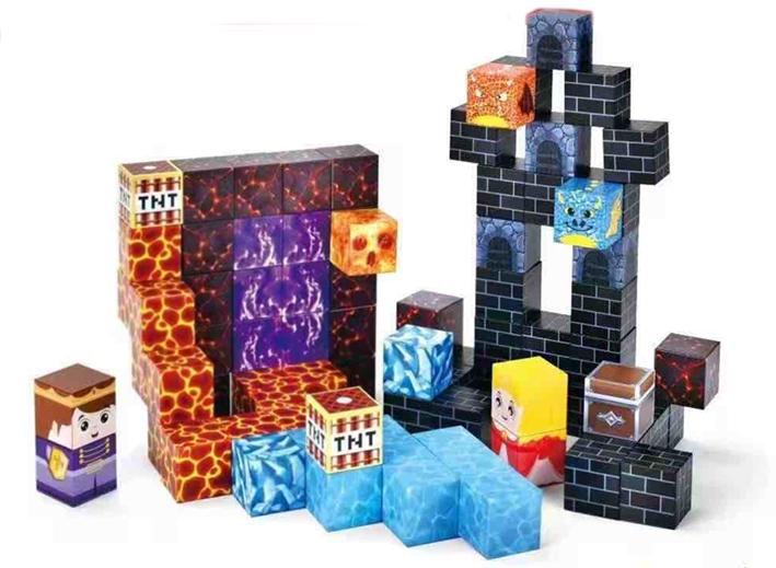 Конструктор магнитный MINECRAFT Черный замок Блоки 80 деталей (2506-1)