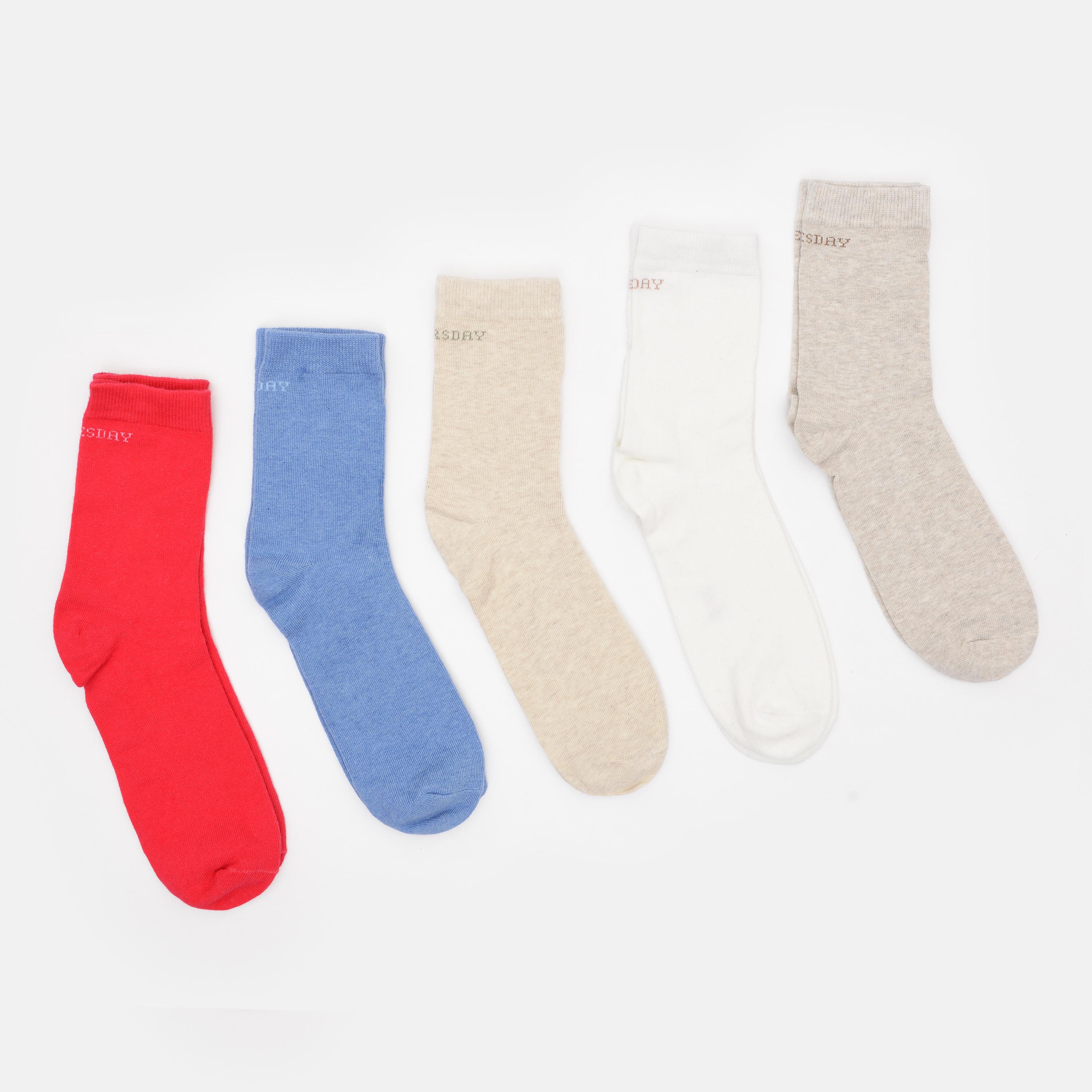 Шкарпетки C&A 5 пар р. 39-42 Бежевий/Малиновий/Синій (24093568)