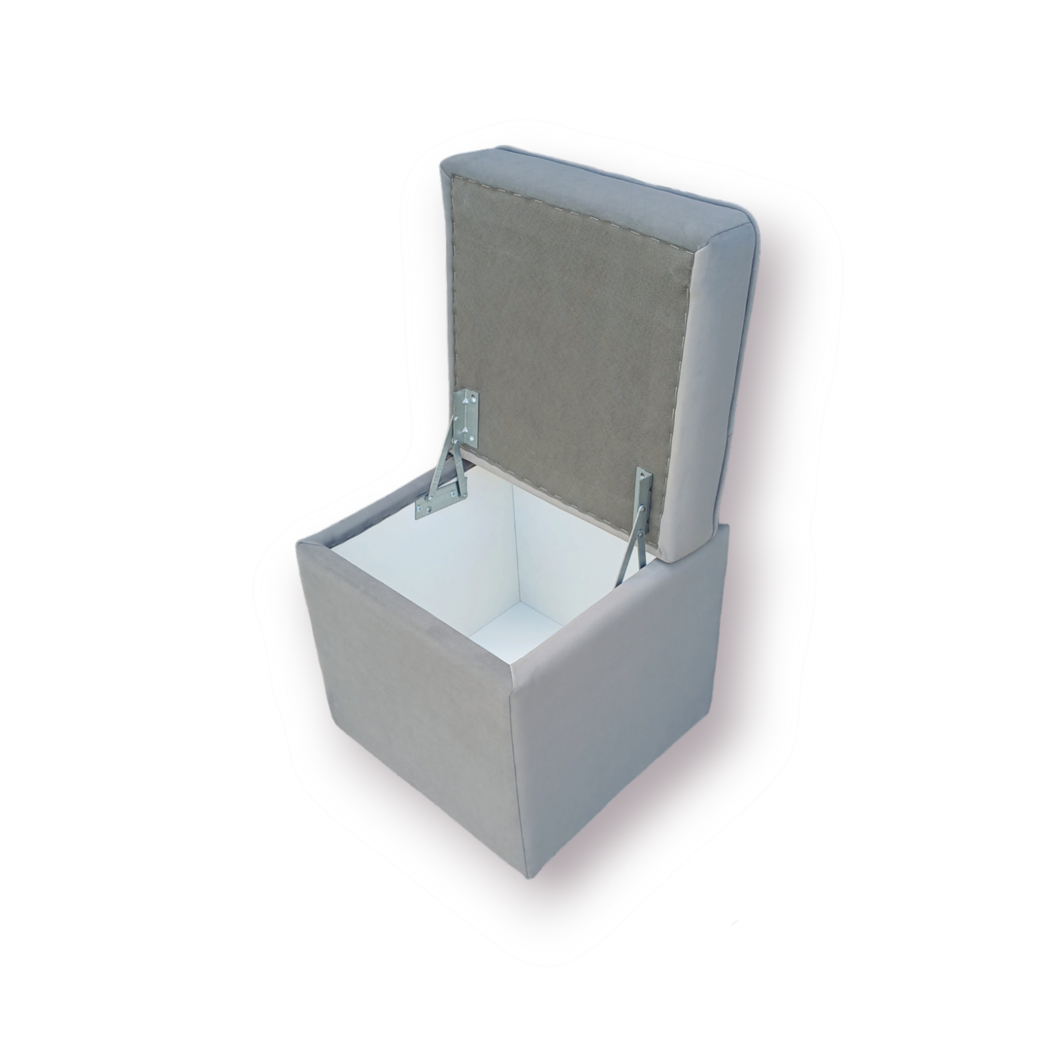 Пуф Люкс з нішою мікровелюр Зеніт 40х40х43 см Сірий - фото 3