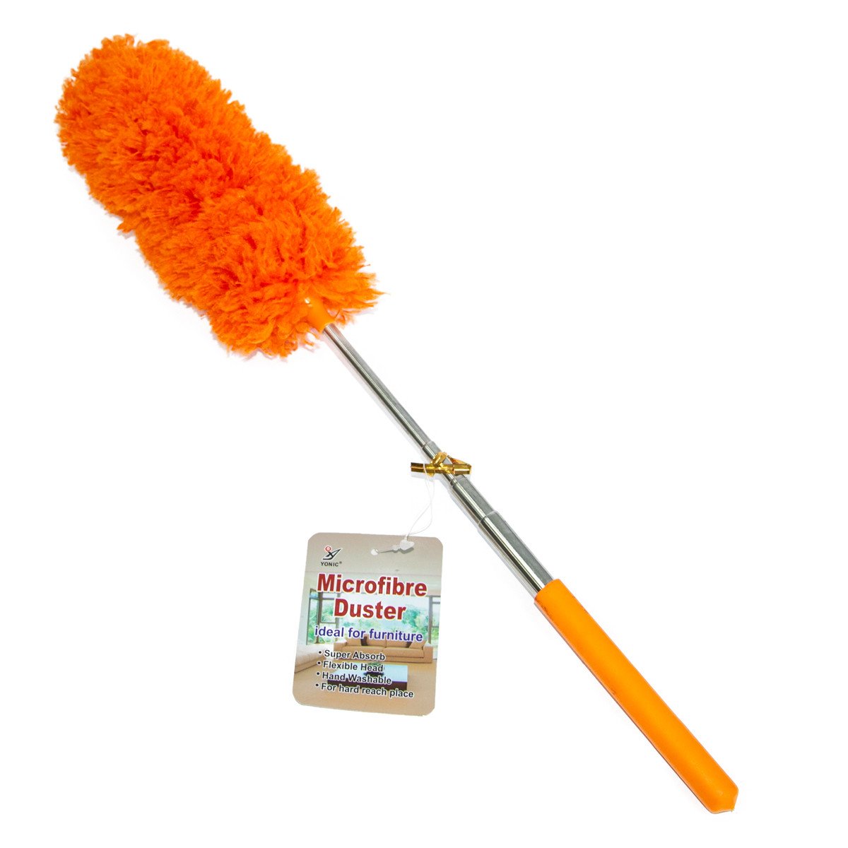 Пипидастр для смахивания пыли Microfibre Duster 33-80 см Оранжевый (1007842-Orange-1) - фото 3