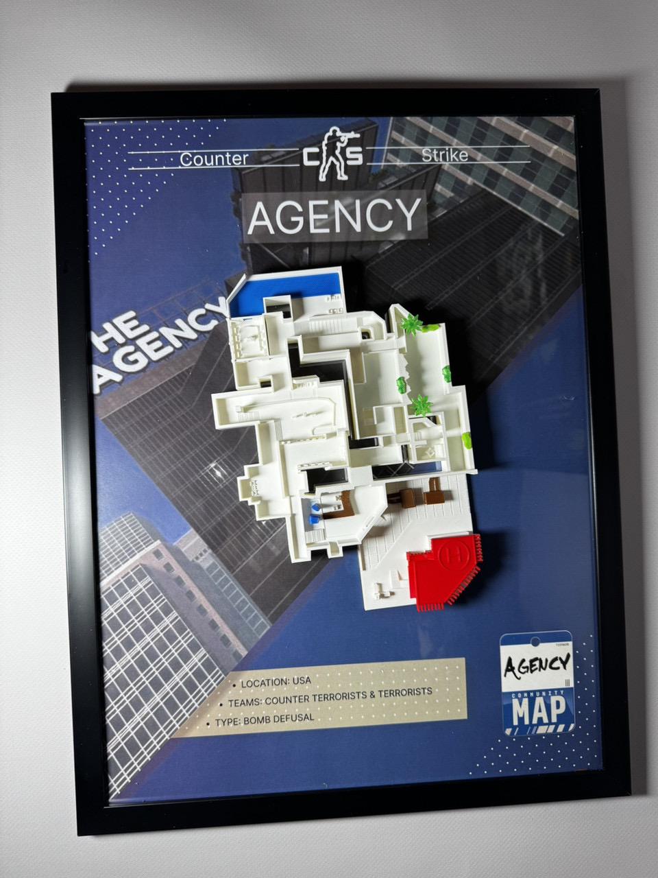 Карта 3D Agency по игре Counter Strike 30х40 см