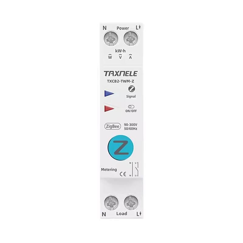 Умный ZigBee выключатель TAXNELE со счетчиками/таймером 1P+N 40A Smart Life 230V (TXCB2-TWM-Z-40A)