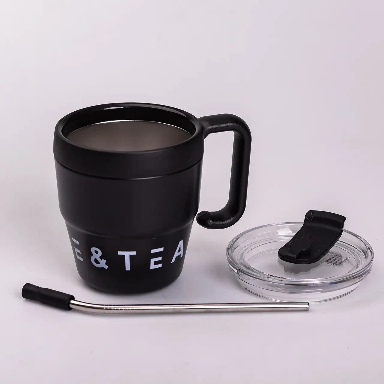 Термокухоль Coffee&Tea з трубочкою Чорний (5482) - фото 10 Термокухоль Coffee&Tea з трубочкою Чорний (5482) - фото 10