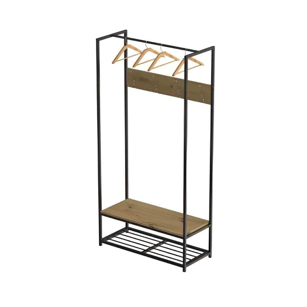 Вешалка модульная напольная Ferrum-decor Трелис 13 ДСП 16 мм 180x90x38 см Черный/Дуб Артизан (FRD-104327)