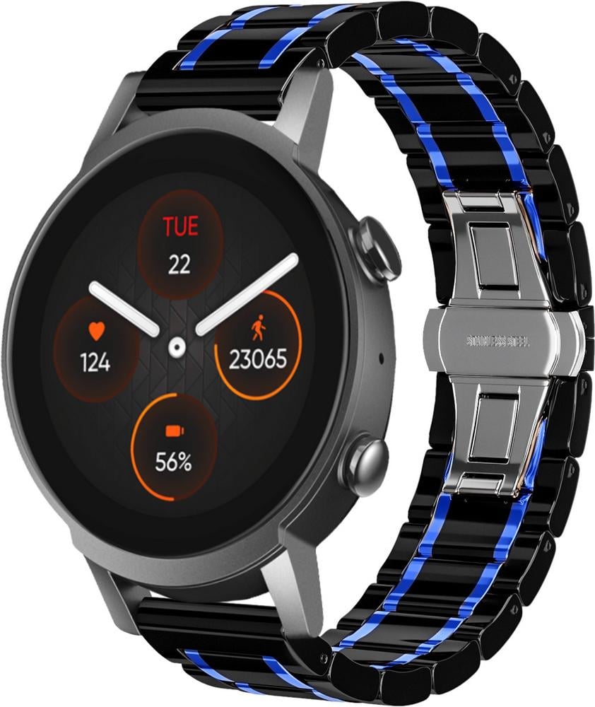 Ремешок керамический Ceramo для Mobvoi TicWatch E3 Black/Blue (28746-43) Ремешок керамический Ceramo для Mobvoi TicWatch E3 Black/Blue (28746-43)