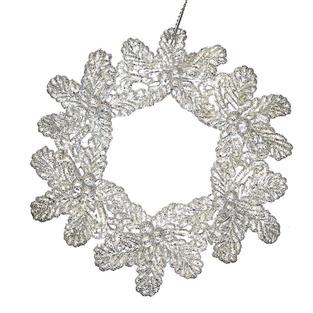 Новогодняя подвеска Elisey Серебряный венок 6 шт. (010NR/silver)