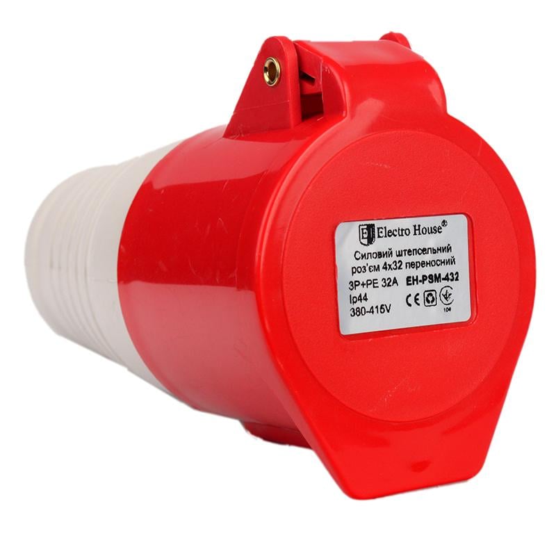 Силовий роз'єм штепсельний переносний 4x32 3P+PE 32 A 380-415 В IP44 (EH-PSM-432) - фото 3 Силовий роз'єм штепсельний переносний 4x32 3P+PE 32 A 380-415 В IP44 (EH-PSM-432) - фото 3