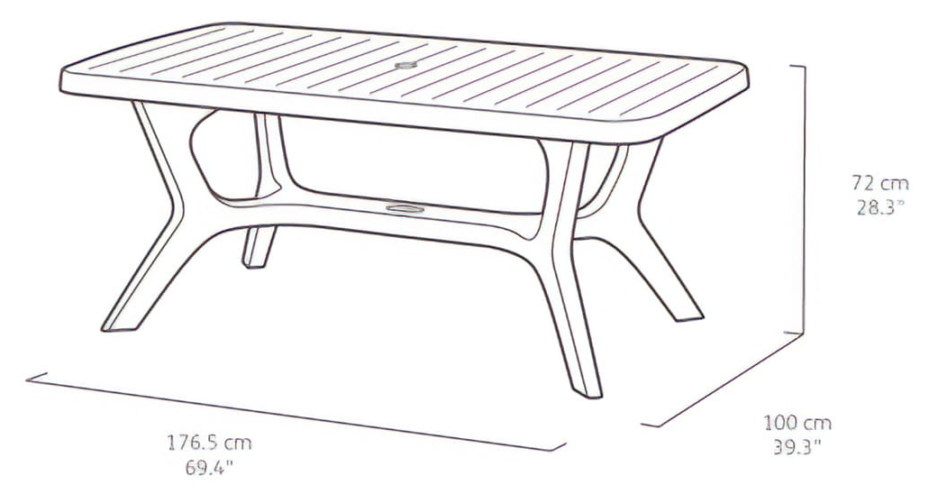 Стол садовый Keter Baltimore Капучиновый (228343) - фото 3 Стол садовый Keter Baltimore Капучиновый (228343) - фото 3