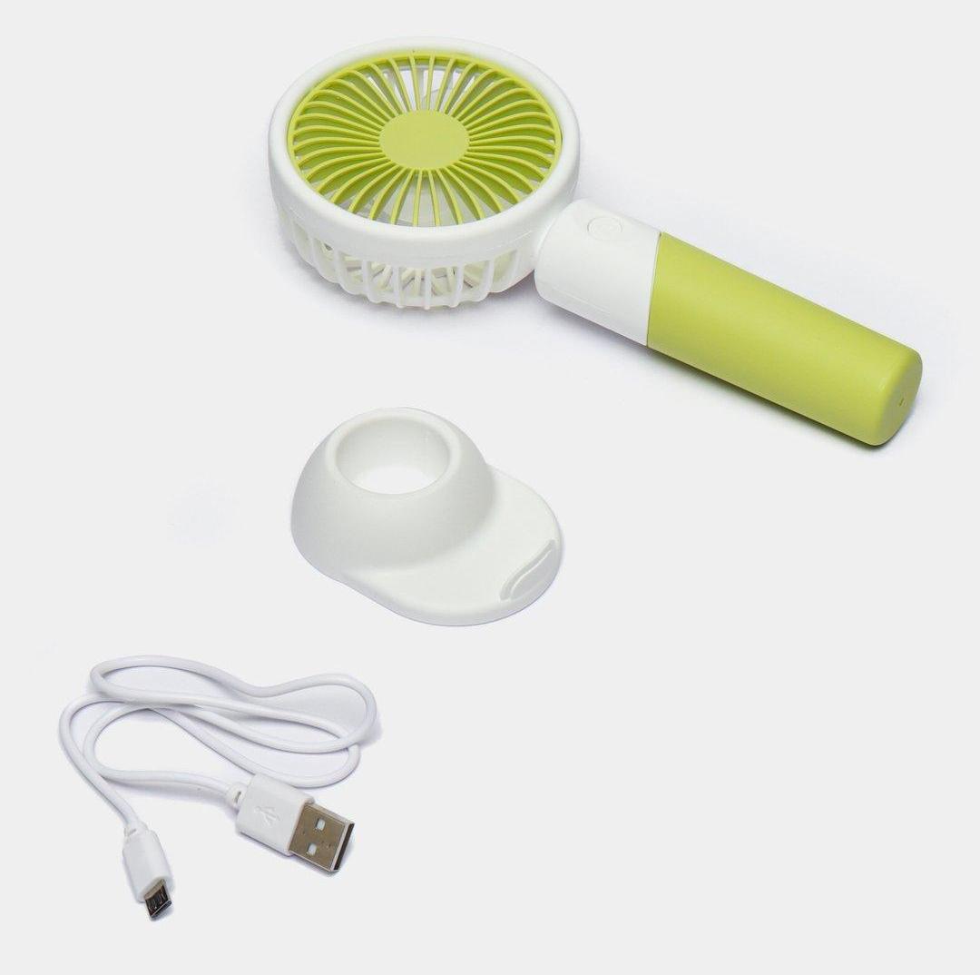 Настольный вентилятор ручной с USB-зарядкой ZB 100 Mini Fan 2в1 Зеленый - фото 5