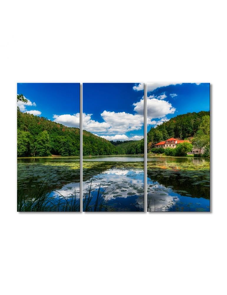 Картина модульная Природа небо озеро 3 модуля 70x105 см