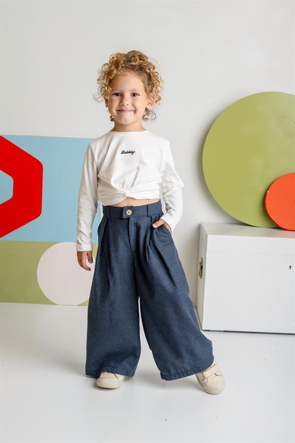 Брюки свободного кроя для девочки тонкие кашемировые Zeyland 7-8 лет 128 см Темно-синий (8683169183214)