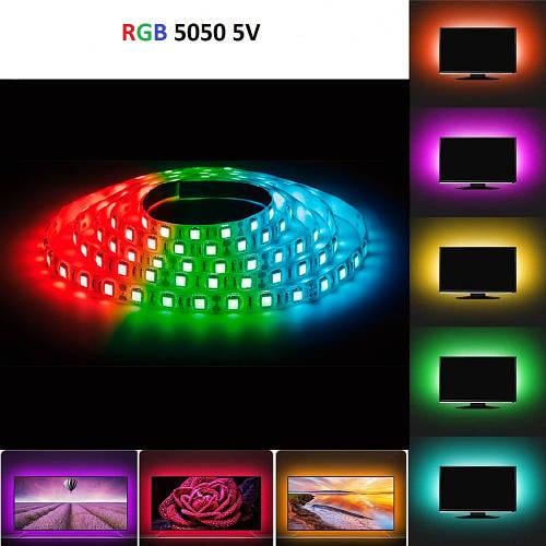 Світлодіодна стрічка RGB 5050 підсвічування для телевізора та монітора 5 м (1671999694) - фото 8