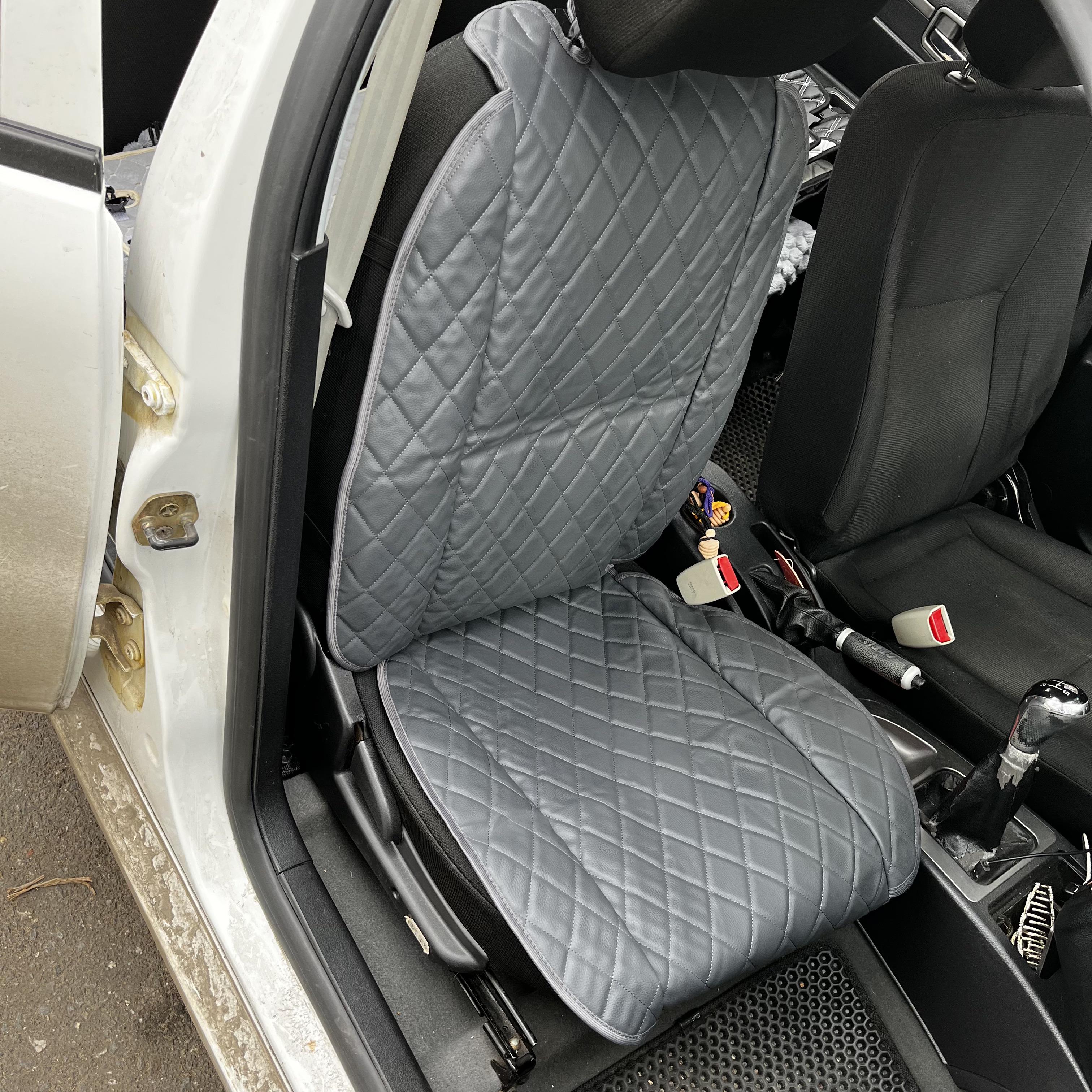 Накидка універсальна на переднє сидіння авто з екошкіри 1 шт. Сірий - фото 1 Накидка універсальна на переднє сидіння авто з екошкіри 1 шт. Сірий - фото 1