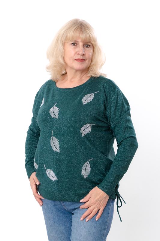Джемпер жіночий батал Носи Своє р. 54/56 Смарагдовий (18098) - фото 2 Джемпер жіночий батал Носи Своє р. 54/56 Смарагдовий (18098) - фото 2