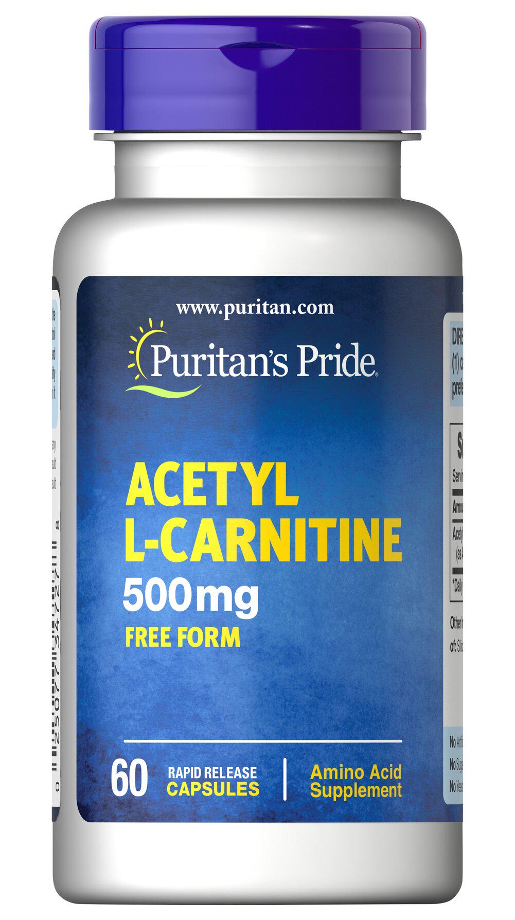 Комплекс Ацетил Карнитин Puritan's Pride Acetyl L-Carnitine 500 мг 60 Caps