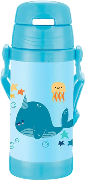 Термос детский Maestro MR-1640-35-A Whale с силиконовой трубочкой 350 мл (2667392253)