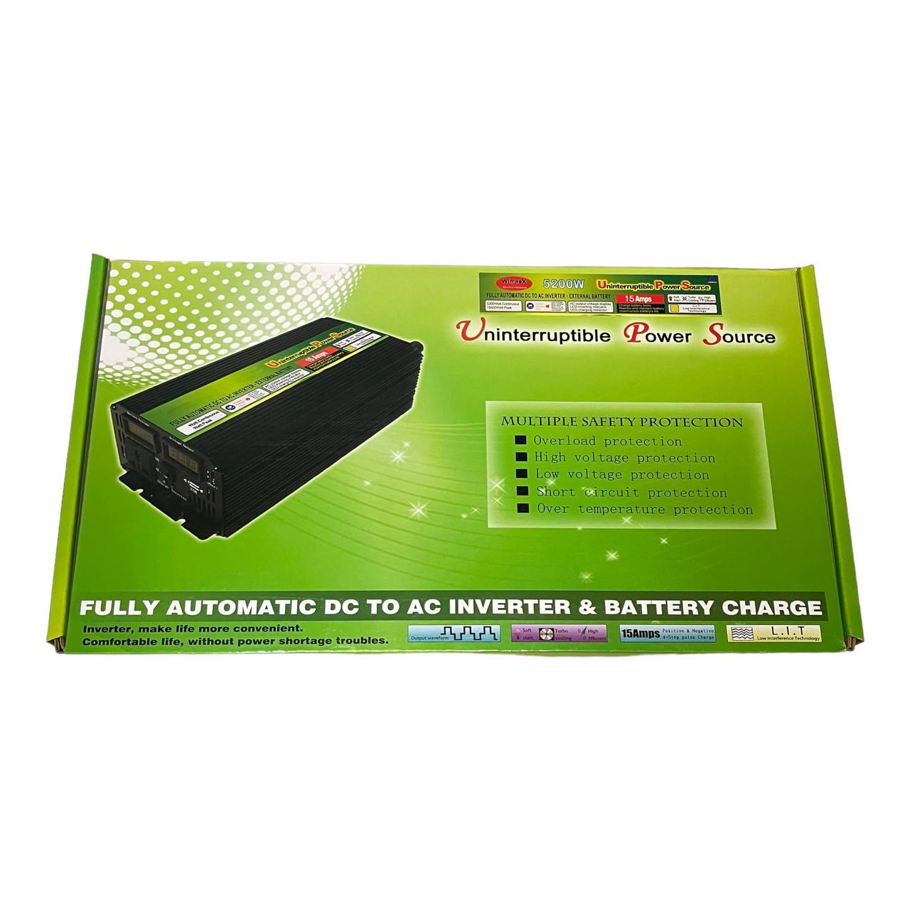 Перетворювач напруги автомобільний Wimpex DC-AC USB 5200 W 12 V 220 V (4658734853) - фото 4