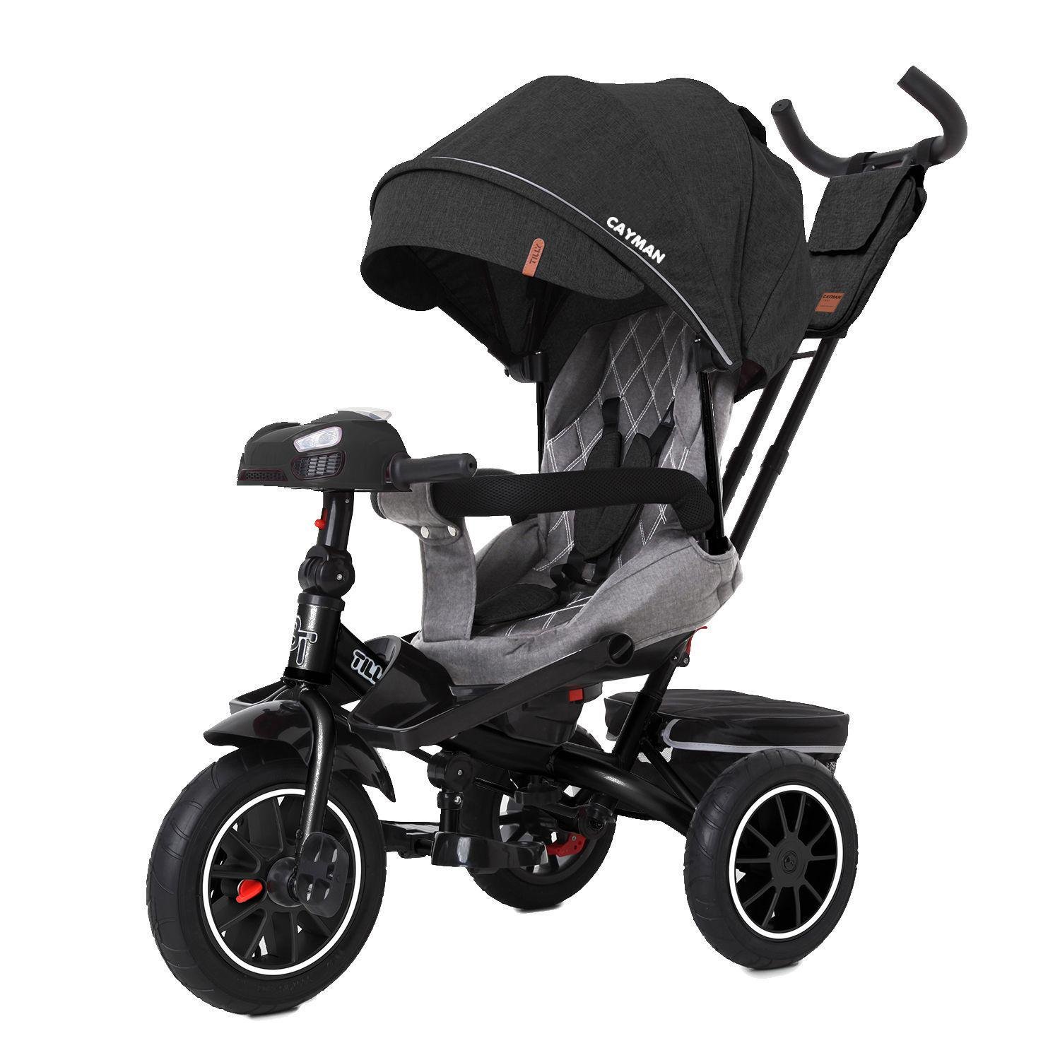 Велосипед детский трехколесный TILLY CAYMAN T-381/7 с пультом и усиленной рамой Темно-серый (583757747) - фото 1 Велосипед детский трехколесный TILLY CAYMAN T-381/7 с пультом и усиленной рамой Темно-серый (583757747) - фото 1