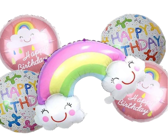 Набор воздушных шаров фольгированных Радуга 5 шт. (2990340784)