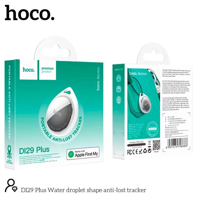 GPS-трекер брелок Hoco Water droplet shape anti-lost tracker DI29 Plus Білий (22931566) - фото 7