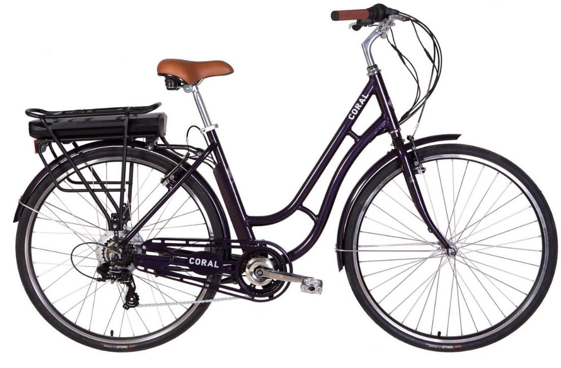 Электровелосипед Dorozhnik Coral 28" рама 19" 350 Вт 36 В редуктор дисплей САП 12,5 Ач 2022 Сливовый (1795325910)