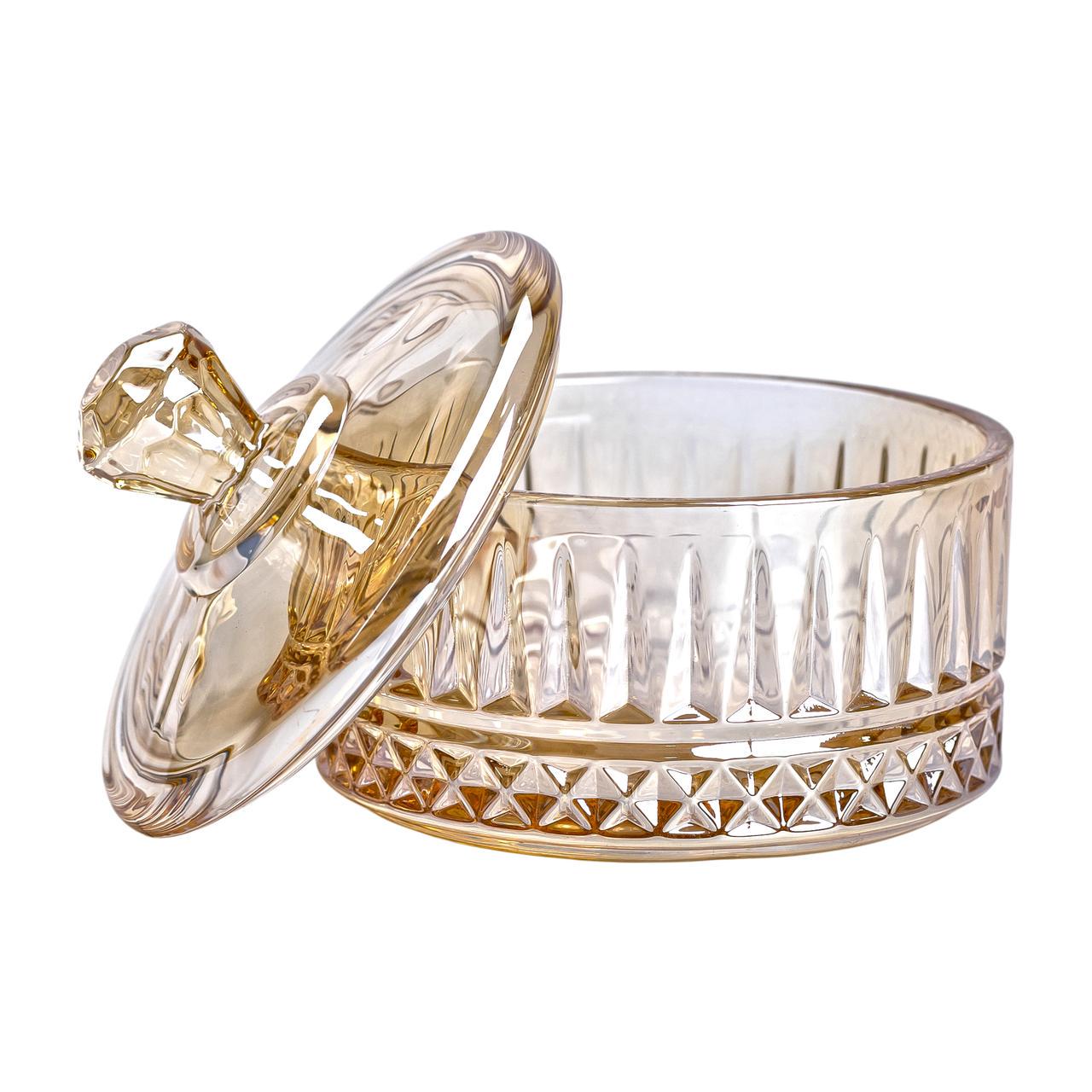 Конфетница с крышкой стеклянная 10 см (6021) - фото 3 Конфетница с крышкой стеклянная 10 см (6021) - фото 3