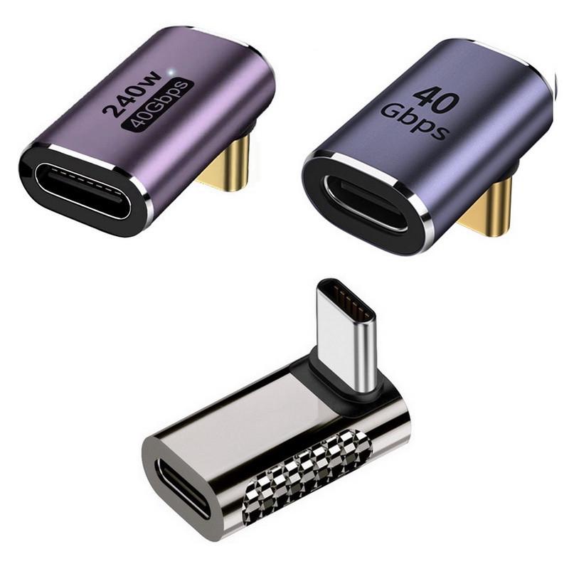 Угловой переходник Type-C M/F 8K USB 4.0 PD100W/240W Des5 комплект 3 видаи (A-48778-3v)