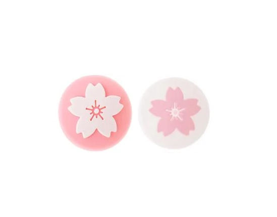 Силиконовые накладки на стык для Nintendo Switch/Lite/OLED 2 шт. Цветок White/Pink