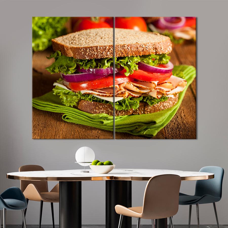Настенний декор Сэндвич с ветчиной и свежей зеленью 71x51 см (A501-2)