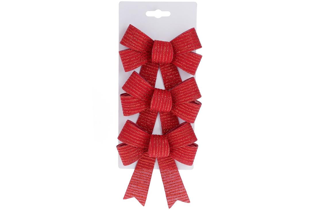 Новогодний подвеска BonaDi Бант 3 шт. (821-202) Новогодний подвеска BonaDi Бант 3 шт. (821-202)