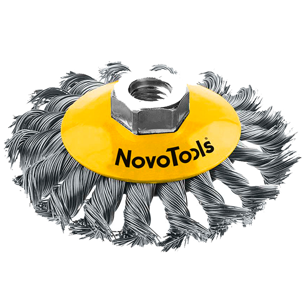 Щетка дисковая NovoTools NTBWB12514ST ⌀125 мм M14x2 мм жгутовая проволока сталь по металлу (INKRZ00000DBK1253N)
