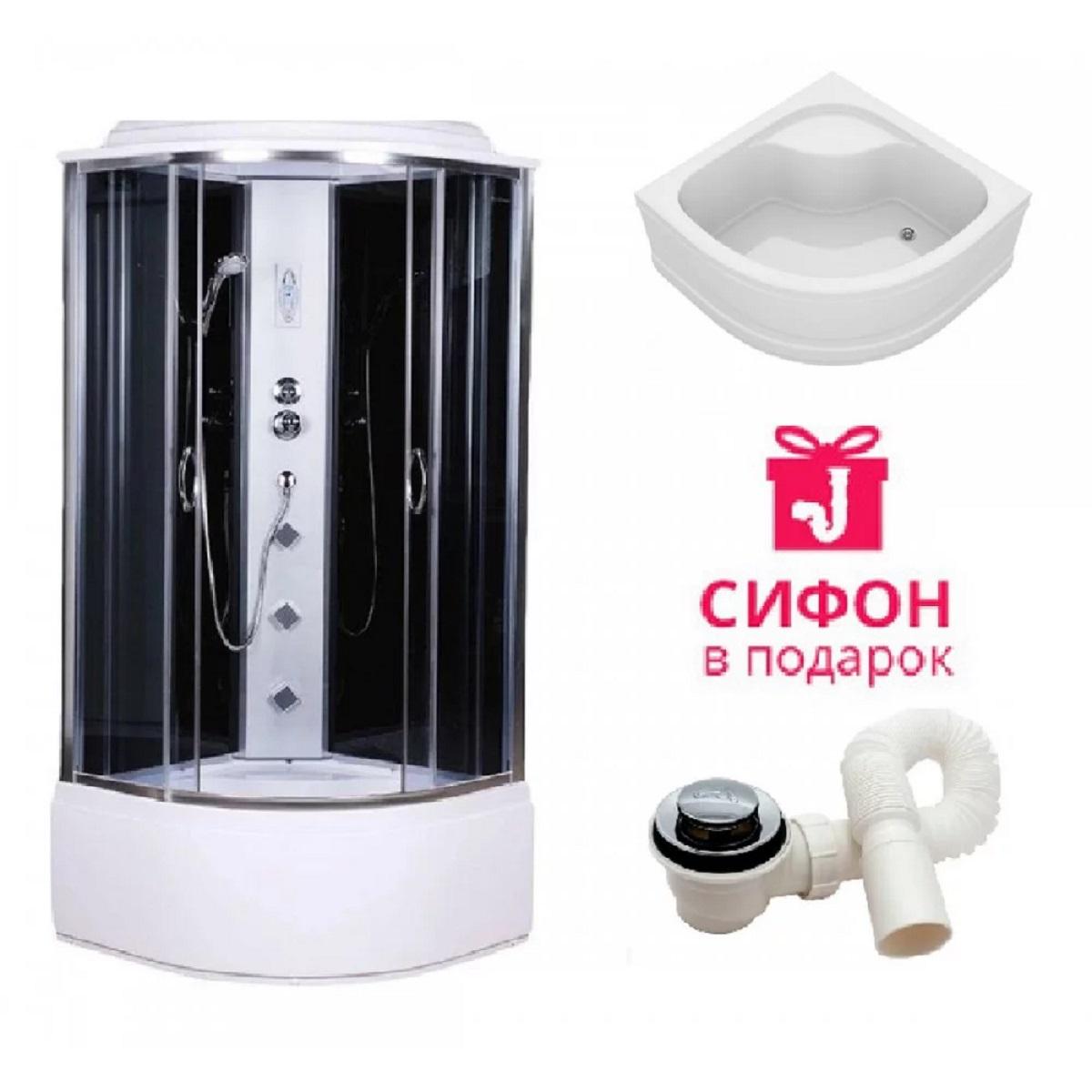 Душевой бокс без электроники AquaStream Junior 88 HB 80x80x217 см Черный - фото 2