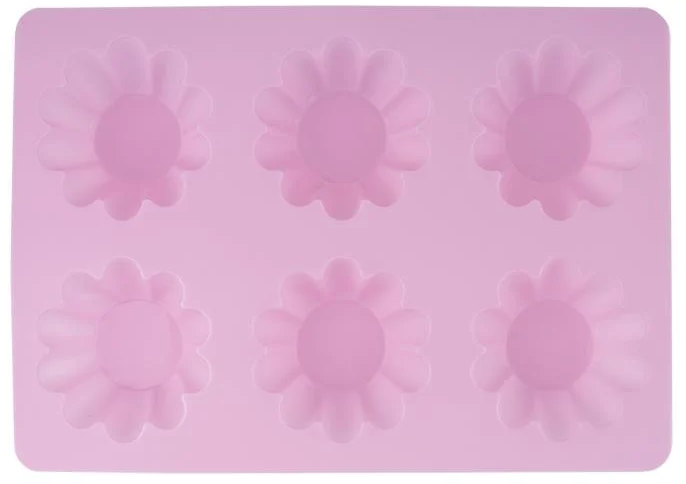 Форма для выпечки силиконовая Stenson Кексы на 6 емкостей 25,7х17,8х3 см Розовый (MMS-MH-3016) - фото 1