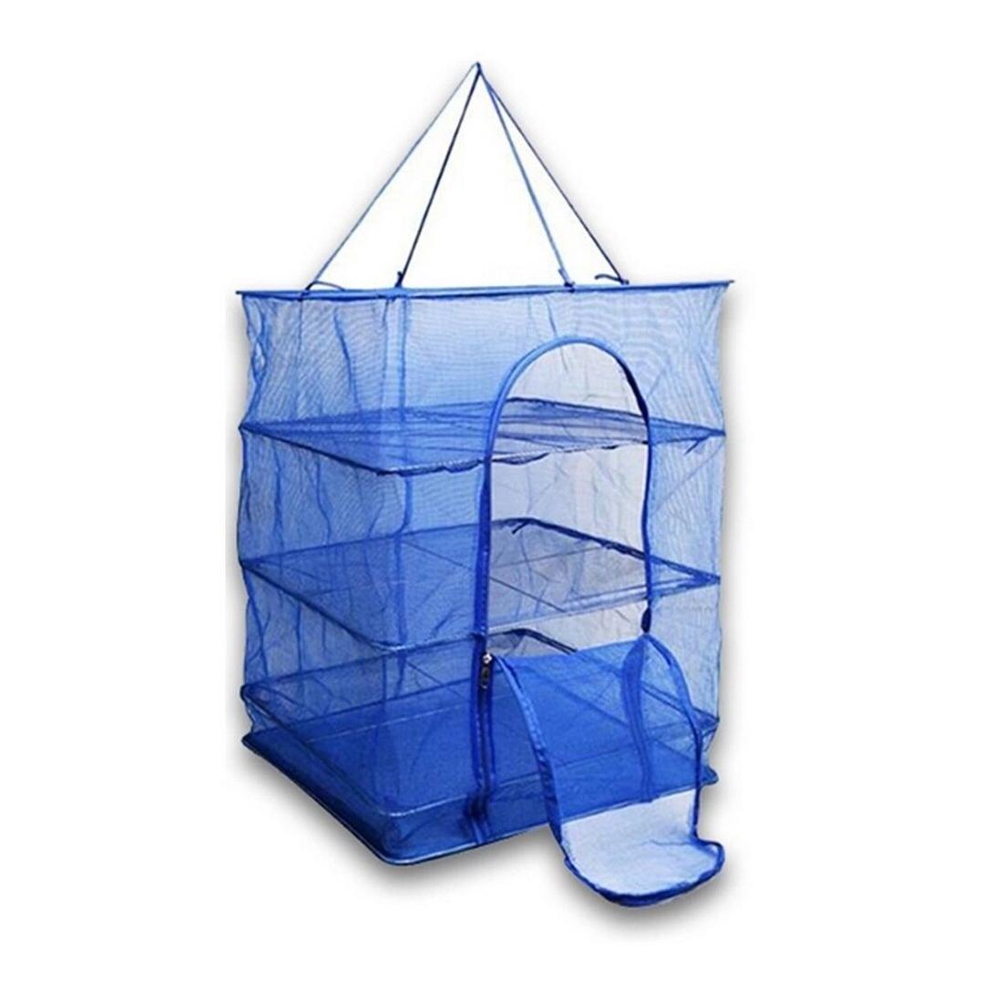 Сетка для сушки рыбы/грибов/оводов и фруктов трехъярусная 40х40х75 см