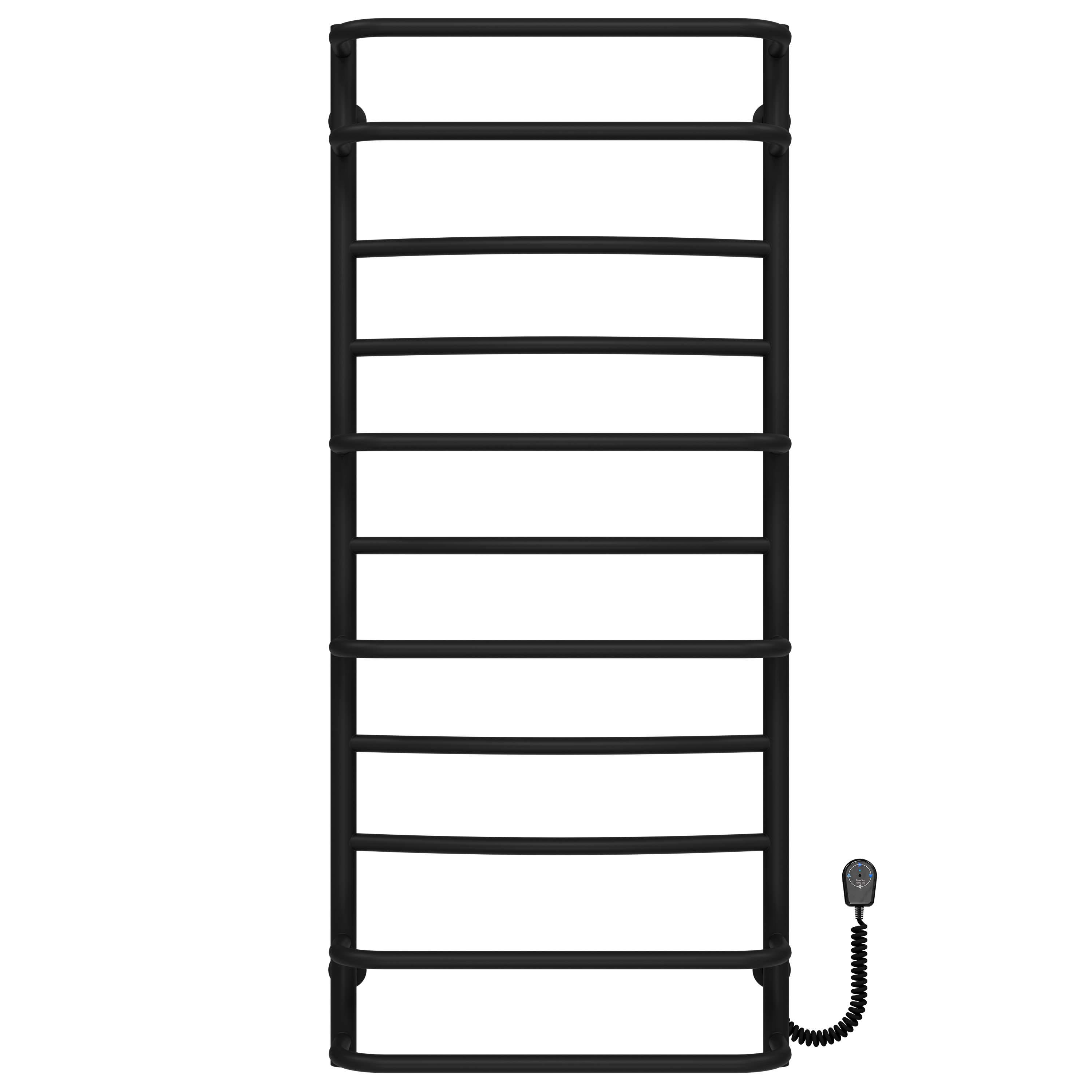 Полотенцесушитель электрический Deffi Аквамикс П11 EF16 правое подключение нержавеющая сталь 500х1200 мм Черный (C.AM.120.50.11.EBR5)