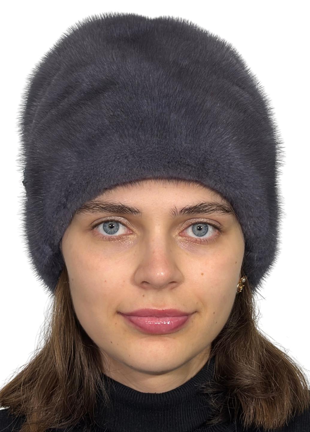 Женская кубанка Меховой стиль Камелия из натурального меха норки Ирис (076/С)