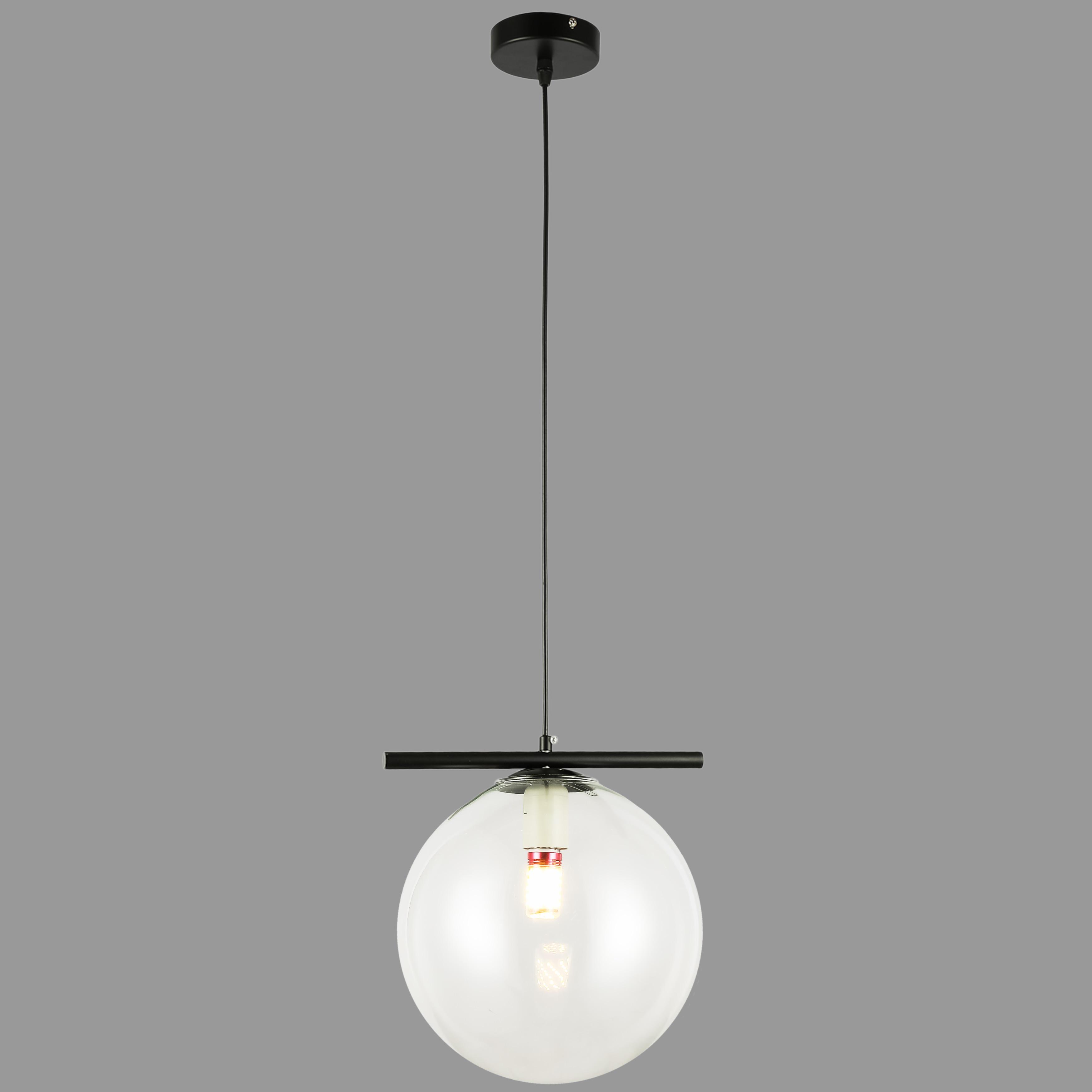 Світильник підвісний з кулею 25 см Чорний (84-1023-1 (250mm) BK+CL)