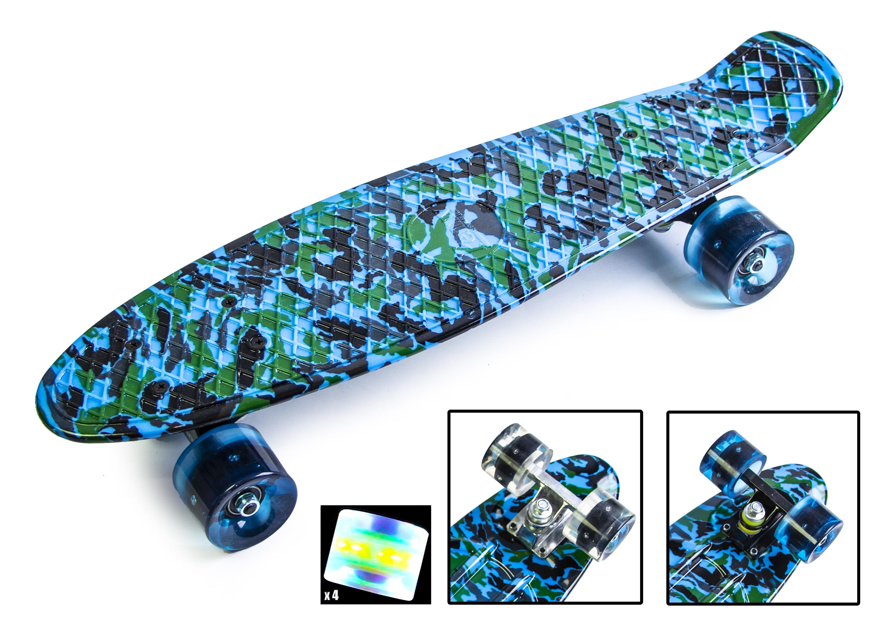 Пенниборд Penny Board Military с рисунком и светящимися колесами (400) - фото 2