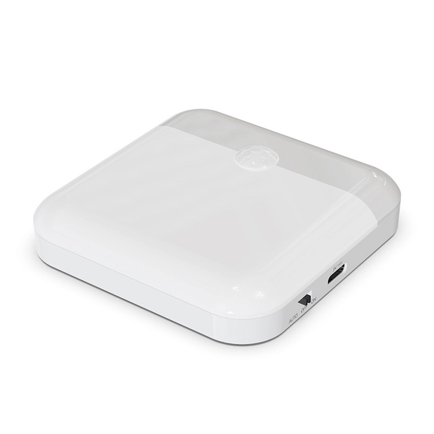 Нічник бездротовий з датчиком руху квадратний Білий теплий (2018)